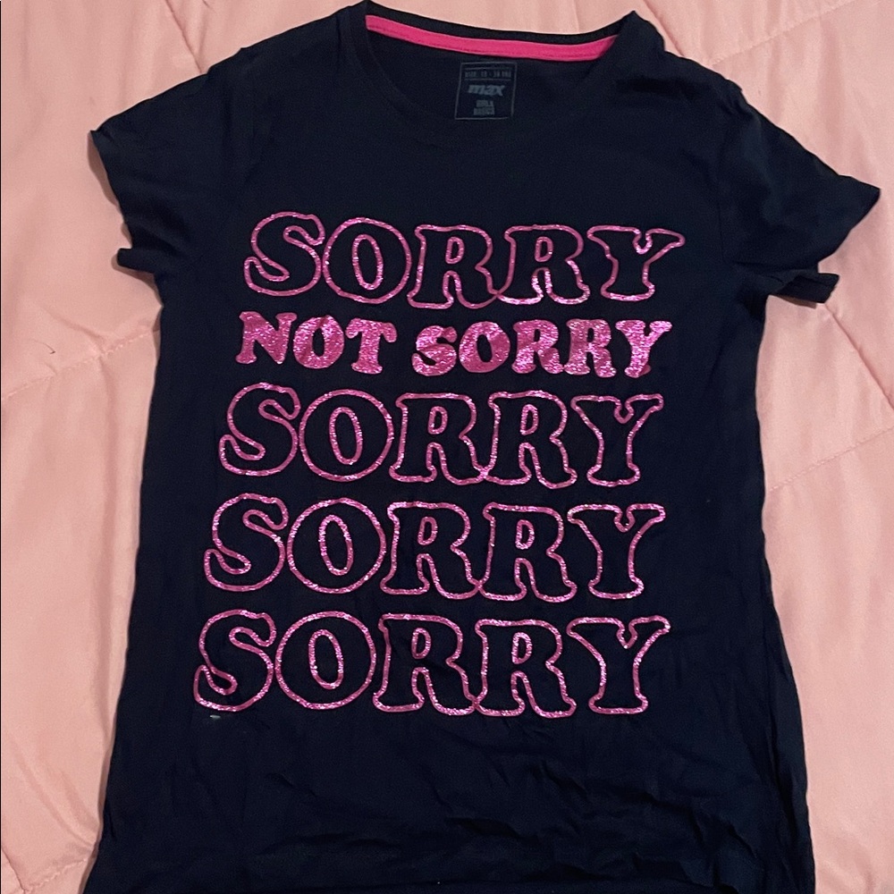 Max Studio Black and Pink Kids Tee